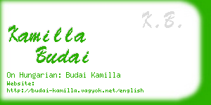 kamilla budai business card